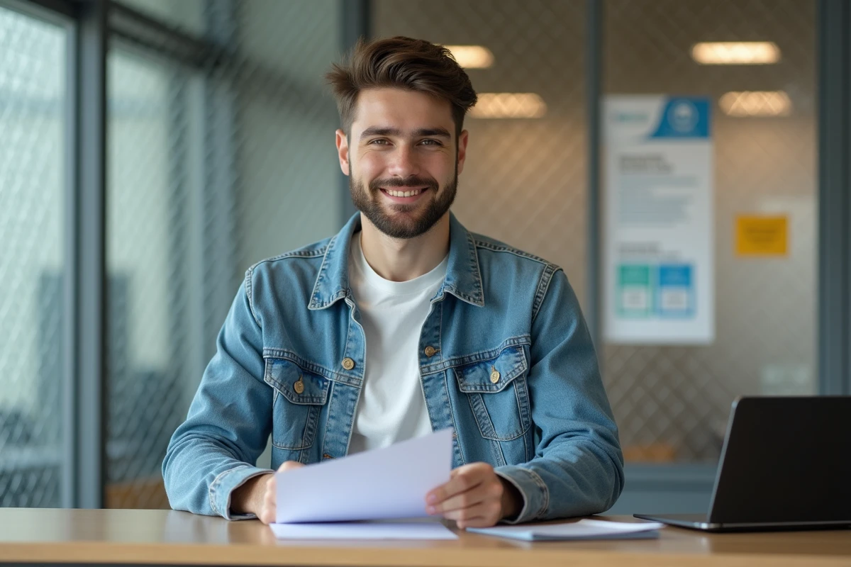 Jeune homme déposant un changement d